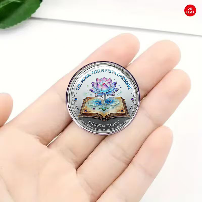 Minimalist Lotus Design Enamel Badge Brooch